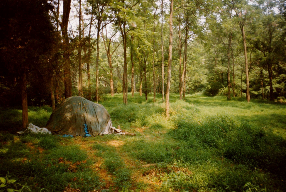 John Franklin's sweat lodge in the meadow of Cooks Creek, Virginia